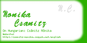 monika csanitz business card
